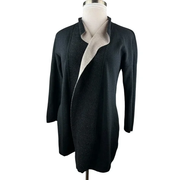 MM LaFleur O'Keeffe Sweater Cardigan Wool Silk Cashmere Duster XL *MISSING BELT* - Picture 4 of 16